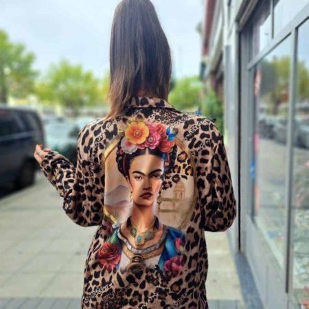 Chaqueta Americana Animal Print Frida Kahlo