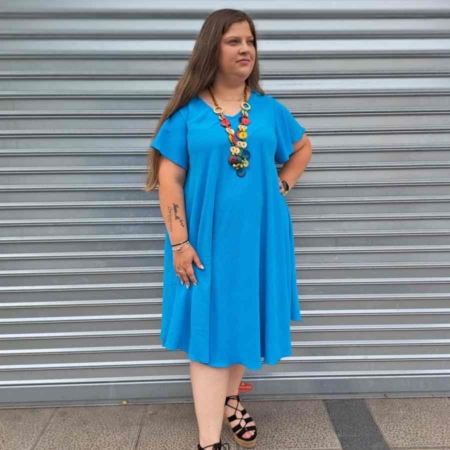 Vestido Largo Mariela Azul Turquesa